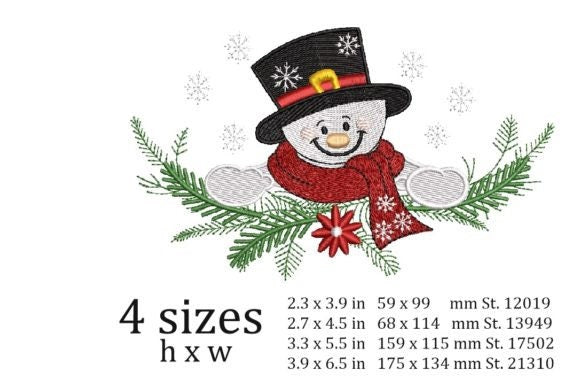 Snowman Home Embroidery Holidays & Celebrations Christmas Snowman