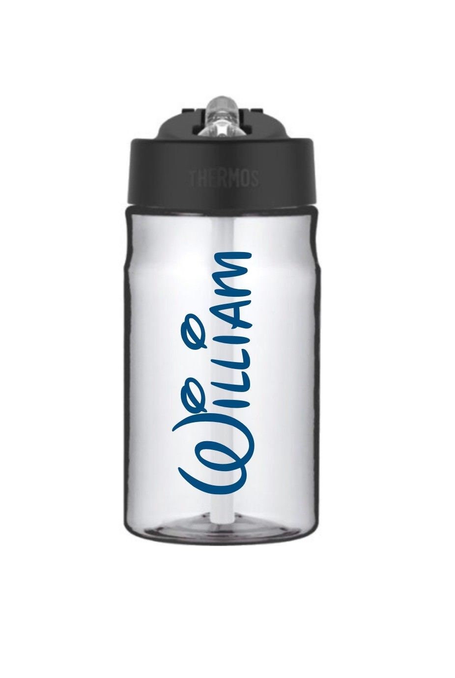 Personalised Sticker Name Word Label Water Drink Bottle Disney Font Decal