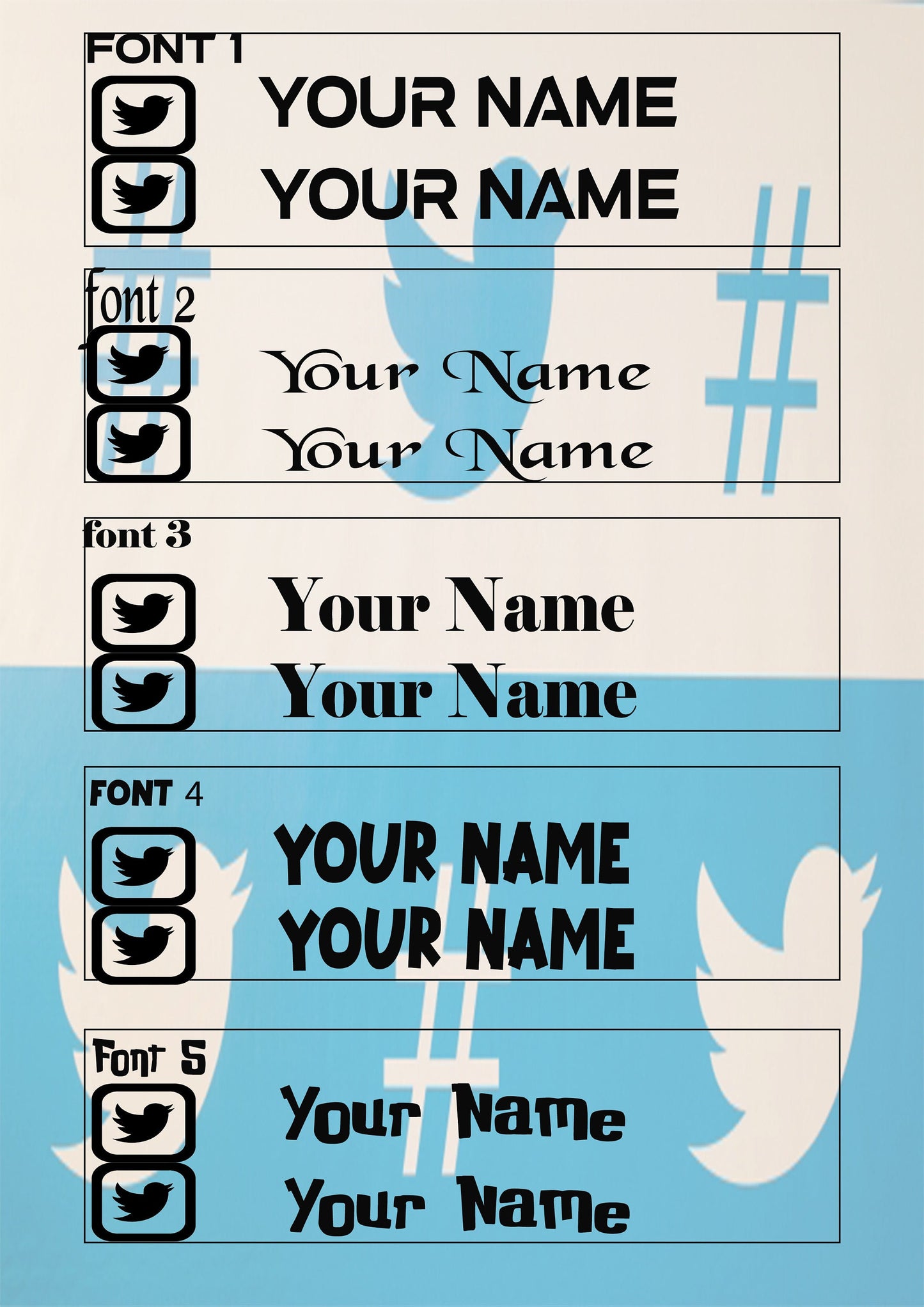 Personalized Social Media Name Car Sticker - Set of 2