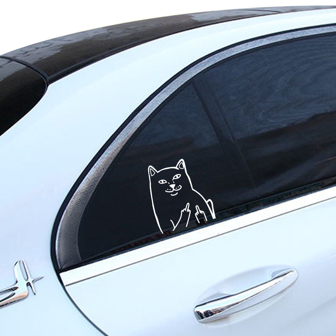 Funny Cat Middle Finger Vinyl Decal