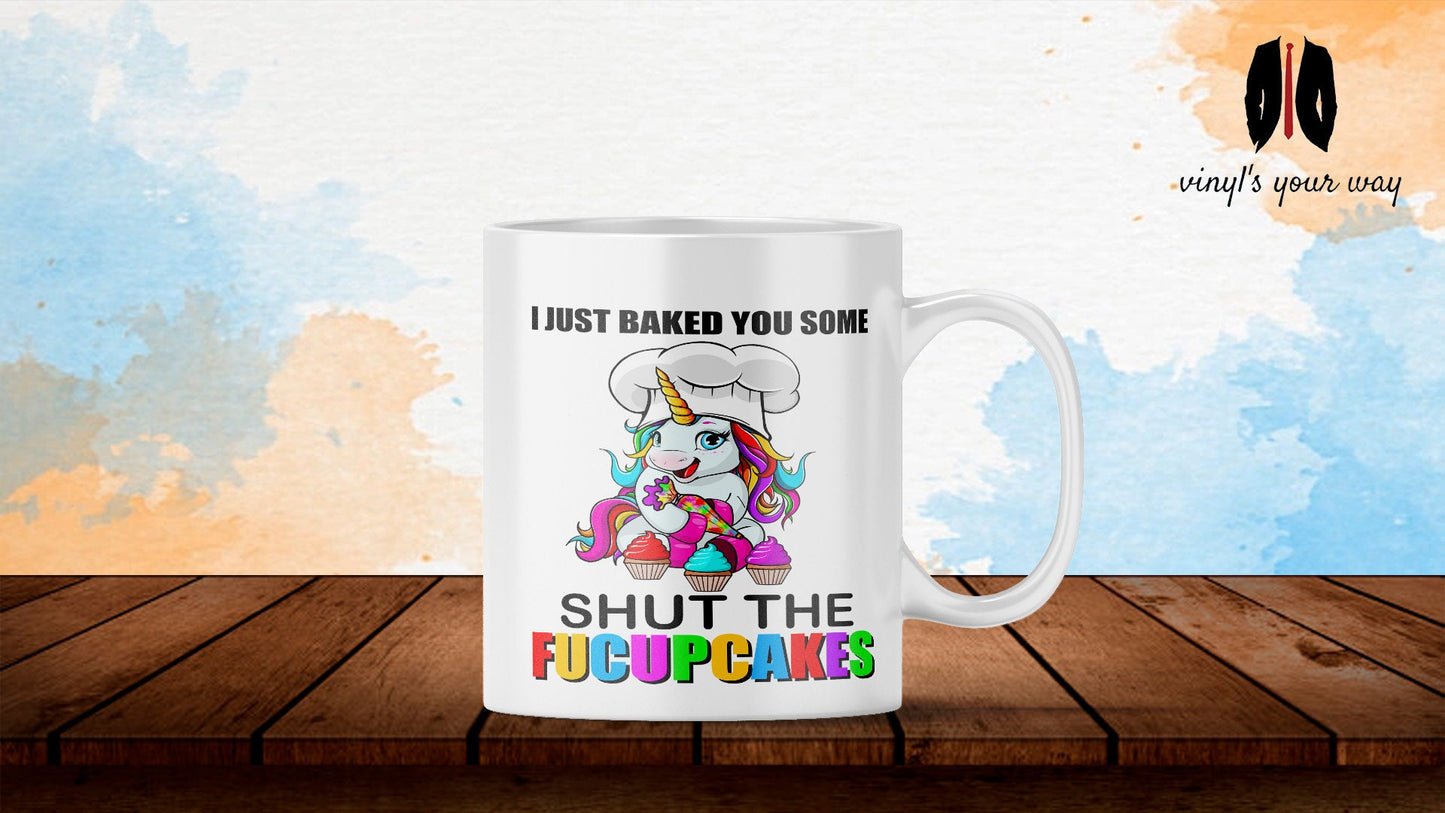 Sassy Unicorn Mug: Shut the Fucupcakes, Funny Office Gift