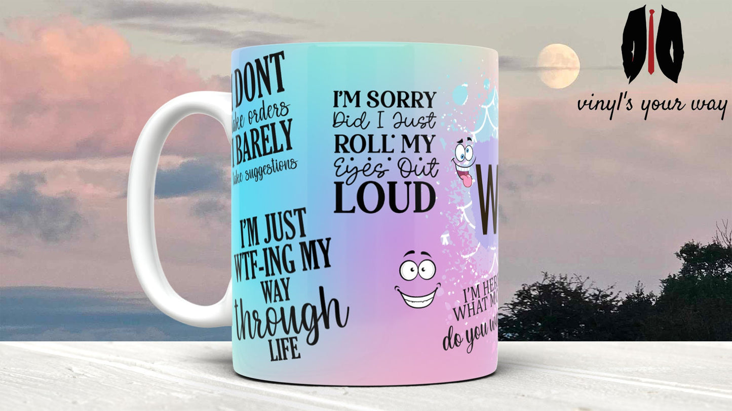 Sarcastic WTF Coffee Mug - Funny Novelty Gift