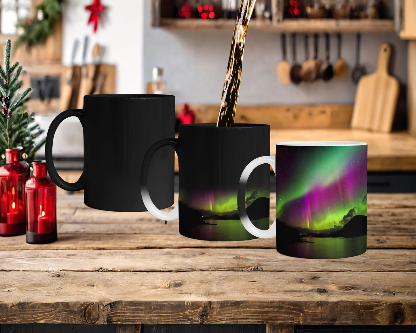 Aurora Borealis Magic Reveal Mug: Northern Lights Heat-Sensitive Ceramic Mug