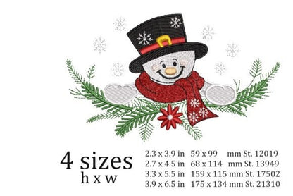 Snowman Home Embroidery Holidays & Celebrations Christmas Snowman