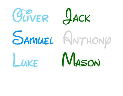 Personalised Sticker Name Word Label Water Drink Bottle Disney Font Decal