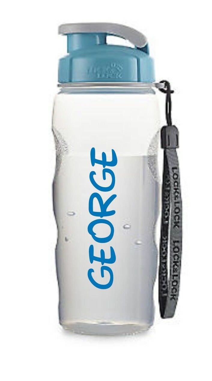 Personalised Sticker Name Word Label Water Drink Bottle Disney Font Decal