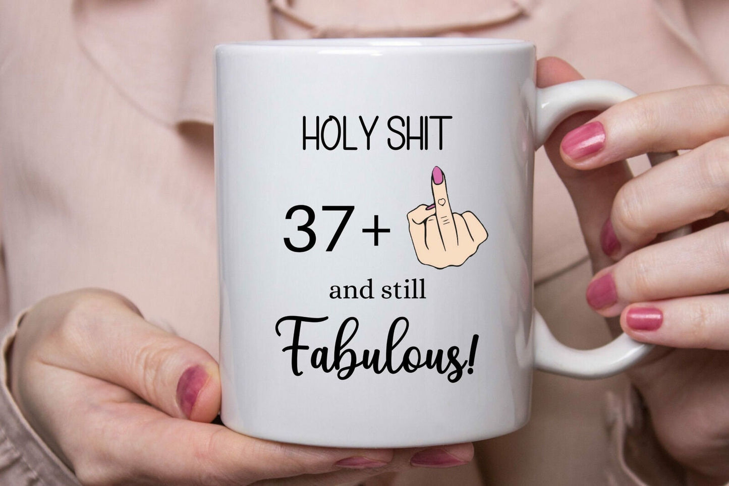 Birthday Mug I Am Age + Middle Finger For Her Women Girl Rude Funny Mug