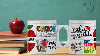 Personalised Teacher Mug, Greatest Best Teacher, Teacher Mug, Thank You Gift, Mug, Appreciation Gift, Leaving