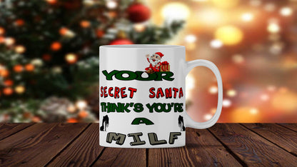 Funny Secret Santa Christmas Coffee Mug - Custom Name 11 fl Oz