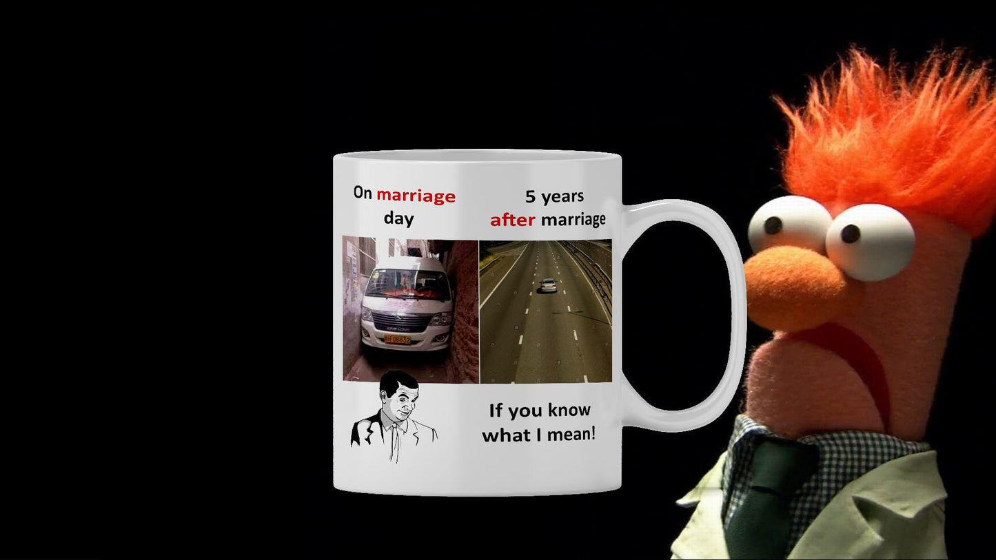 Funny Marriage Mug: Rude Novelty Coffee Mug Gift