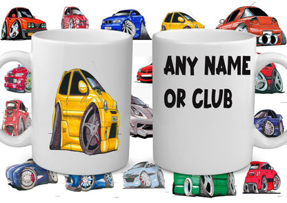 Custom Car Caricature Mug: Personalized Auto Cartoon Gift