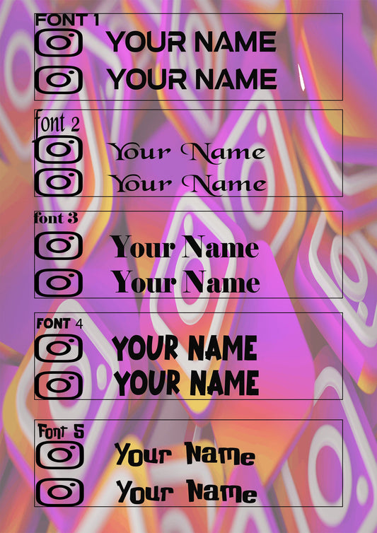 Personalized Social Media Name Car Sticker - Set of 2