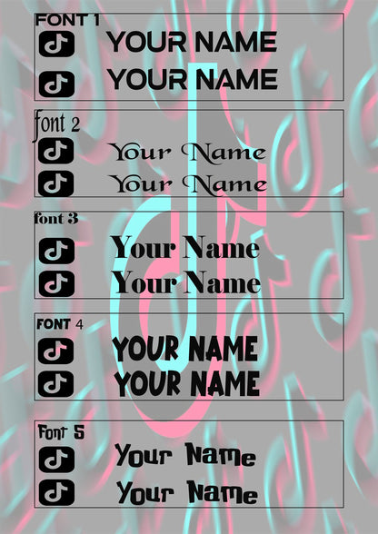 Personalized Social Media Name Car Sticker - Set of 2