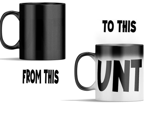 Rude Funny C Handle Colour Change Black Heat Mugs