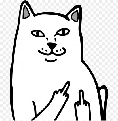 Funny Cat Middle Finger Vinyl Decal
