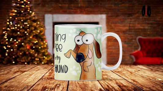 Morning Coffee With My Dachshund Cute Cartoon Doggy Mug Perfect Gift For Him Her Mum Dad Nan