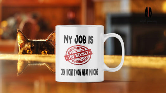 Top Secret Job Mug: Funny Office Gift