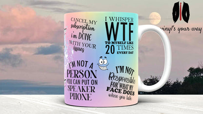 Sarcastic WTF Coffee Mug - Funny Novelty Gift