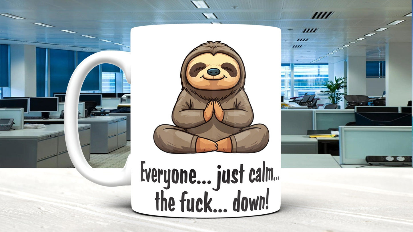 Calm The Fuck Down Mug / Funny Rude Sarcastic Coffee Mug / Office Mug / Birthday Christmas Gift Present For Him Or Her