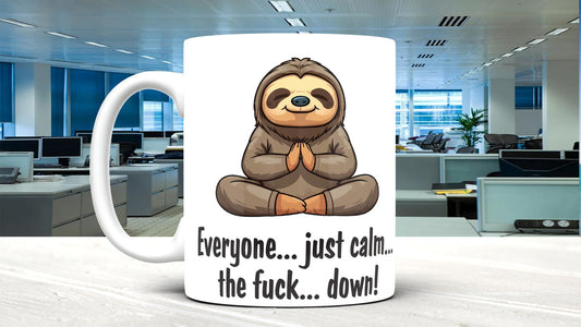 Calm The Fuck Down Mug / Funny Rude Sarcastic Coffee Mug / Office Mug / Birthday Christmas Gift Present For Him Or Her