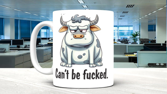 Funny Cow Ceramic Mug: Rude Novelty Office Gift (11oz)