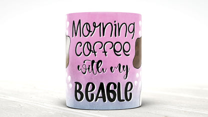 Morning Coffee With My Beagle Cute Cartoon Doggy Mug Perfect Gift For Him Her Mum Dad Nan