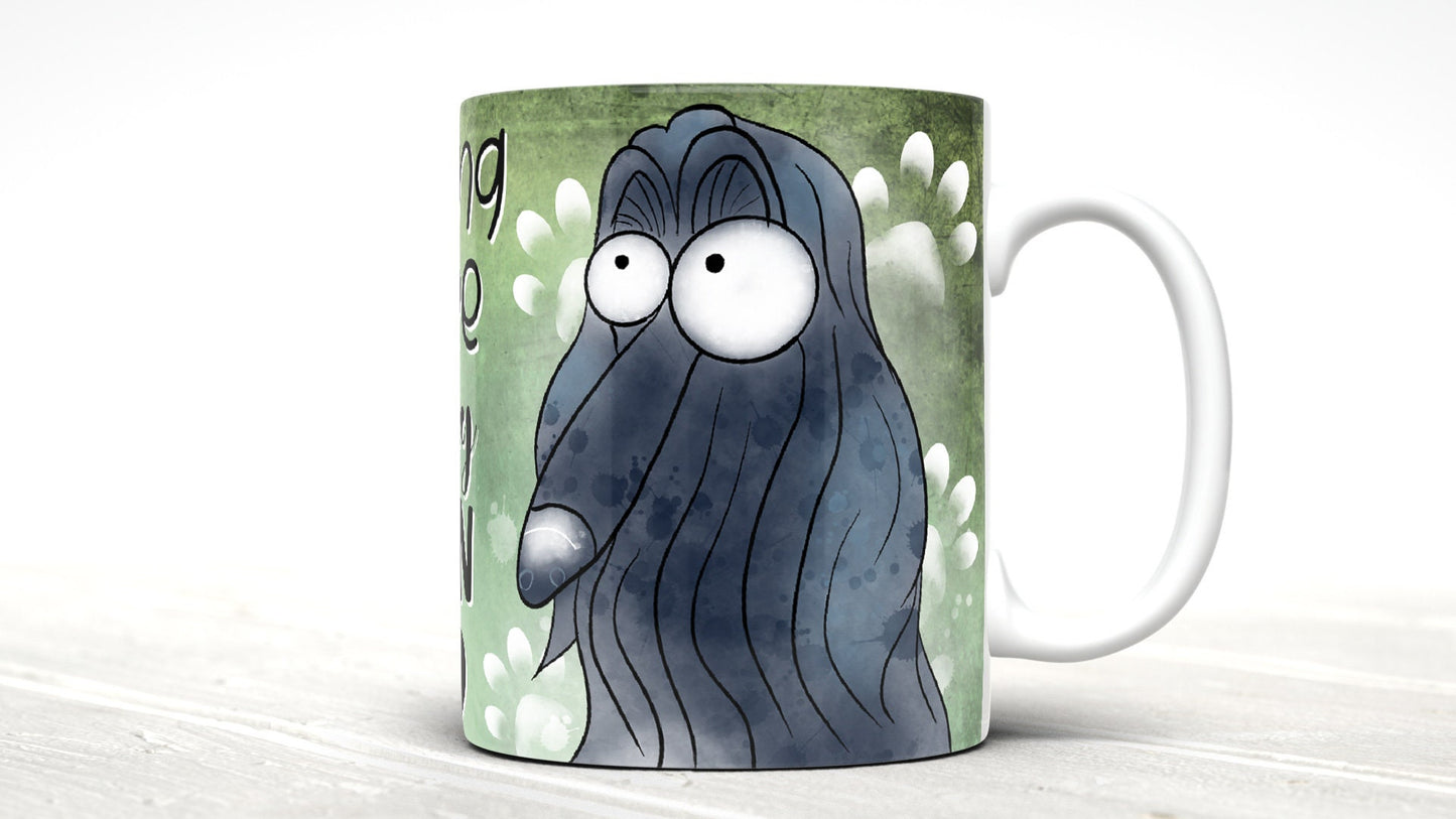 Morning Coffee With My Afghan Hound Cute Cartoon Doggy Mug Perfect Gift For Him Her Mum Dad Nan