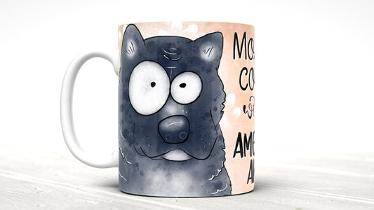 Morning Coffee With My American Akita Cute Cartoon Doggy Mug Perfect Gift For Him Her Mum Dad Nan