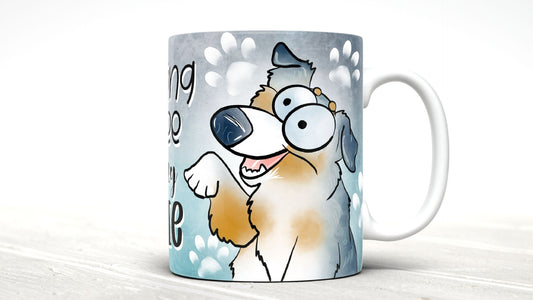 Morning Coffee With My Aussie Cute Cartoon Doggy Mug Perfect Gift For Him Her Mum Dad Nan