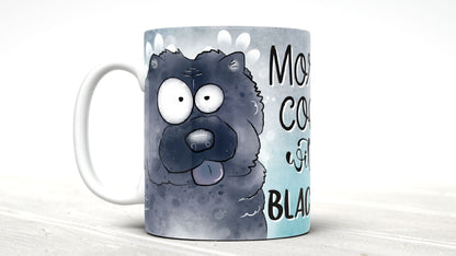 Morning Coffee With My Black Chow Cute Cartoon Doggy Mug Perfect Gift For Him Her Mum Dad Nan