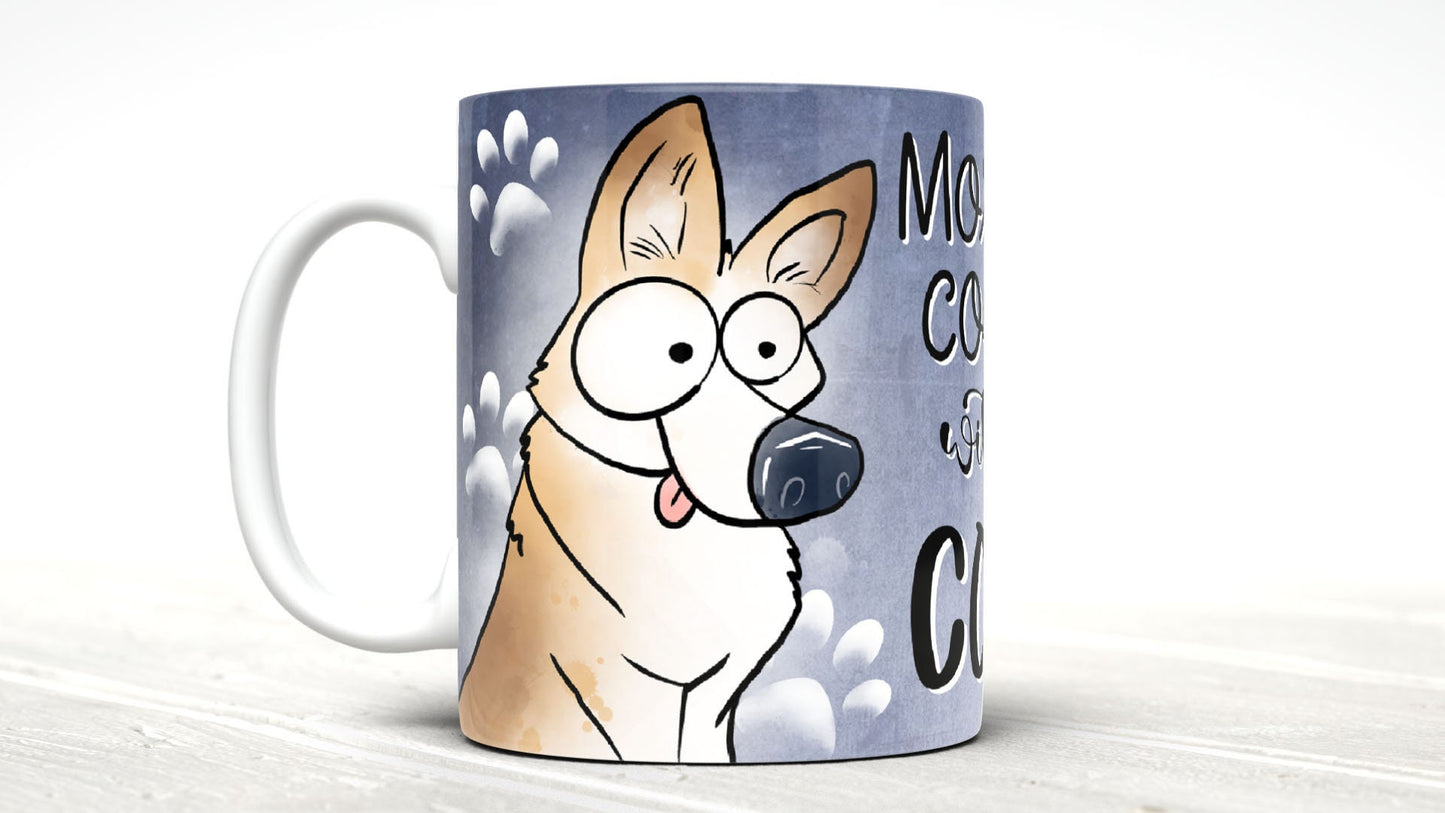 Morning Coffee With My Corgi Cute Cartoon Doggy Mug Perfect Gift For Him Her Mum Dad Nan