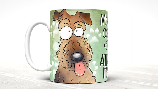 Morning Coffee With My Airedale Terrier Cute Cartoon Doggy Mug Perfect Gift For Him Her Mum Dad Nan