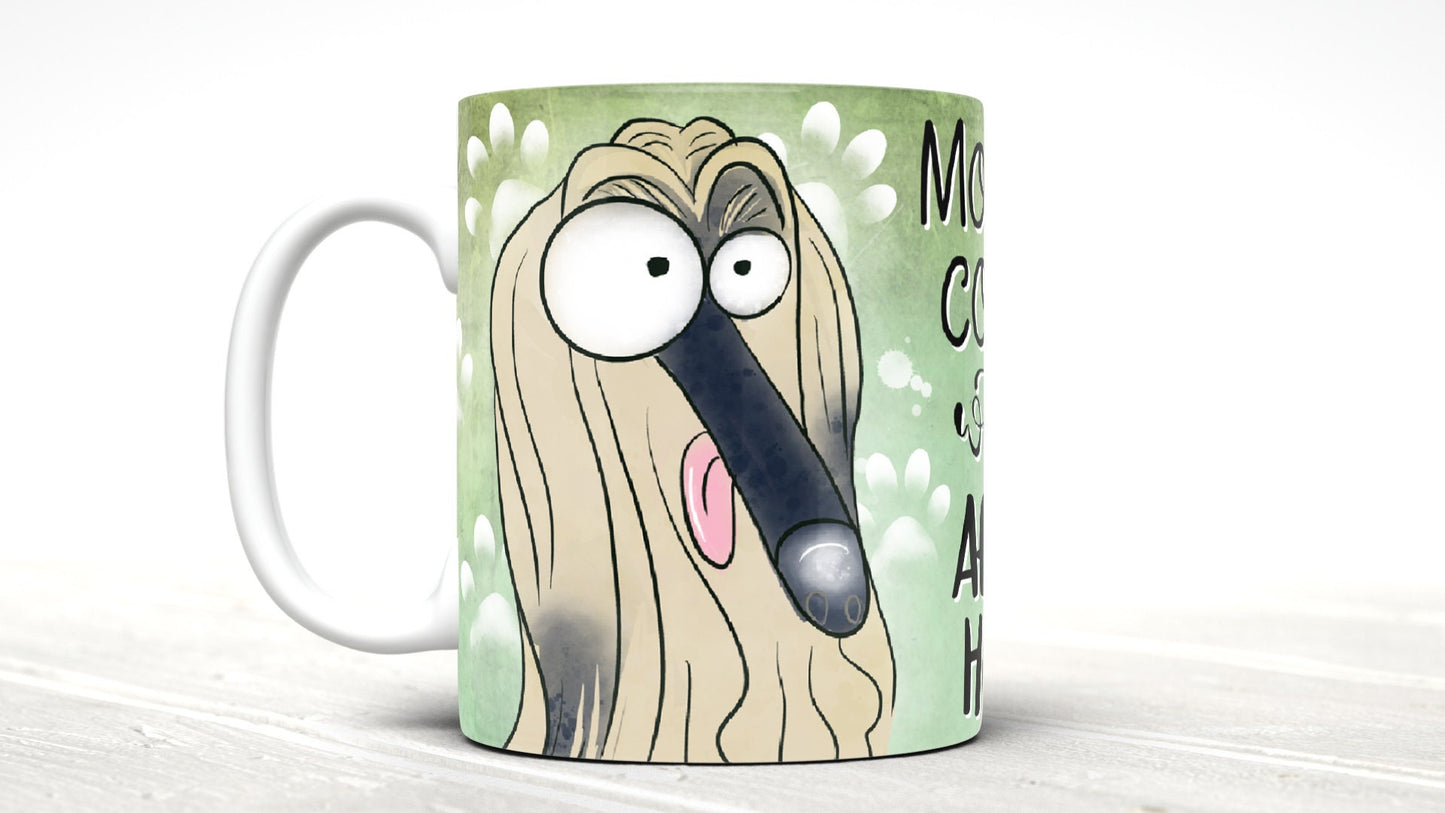 Morning Coffee With My Afghan Hound Cute Cartoon Doggy Mug Perfect Gift For Him Her Mum Dad Nan