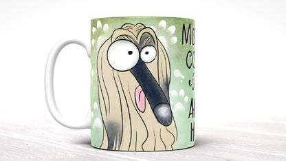 Morning Coffee With My Afghan Hound Cute Cartoon Doggy Mug Perfect Gift For Him Her Mum Dad Nan