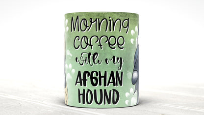 Morning Coffee With My Afghan Hound Cute Cartoon Doggy Mug Perfect Gift For Him Her Mum Dad Nan