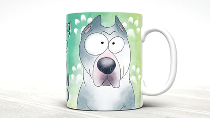 Morning Coffee With My American Stafford Cute Cartoon Doggy Mug Perfect Gift For Him Her Mum Dad Nan