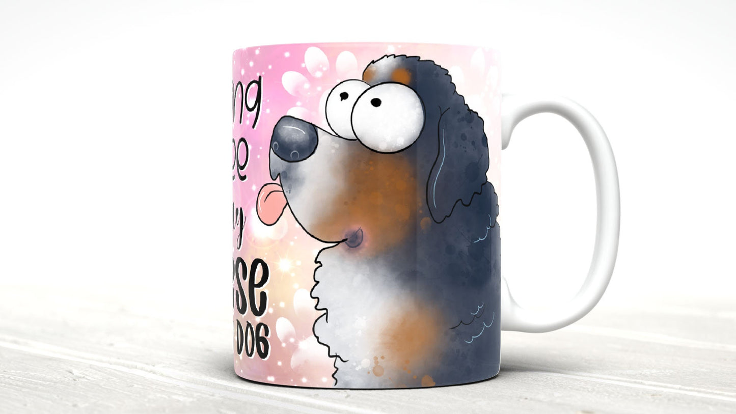 Morning Coffee With My Bernese Mountain Dog Cute Cartoon Doggy Mug Perfect Gift For Him Her Mum Dad Nan