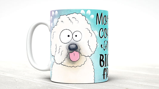 Morning Coffee With My Bichon Frise Cute Cartoon Doggy Mug Perfect Gift For Him Her Mum Dad Nan