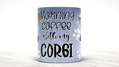 Morning Coffee With My Corgi Cute Cartoon Doggy Mug Perfect Gift For Him Her Mum Dad Nan