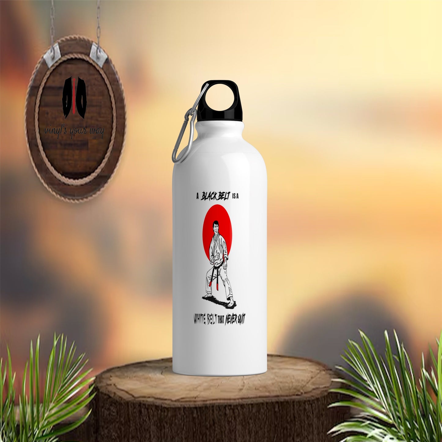 Black Belt Karate Water Bottle