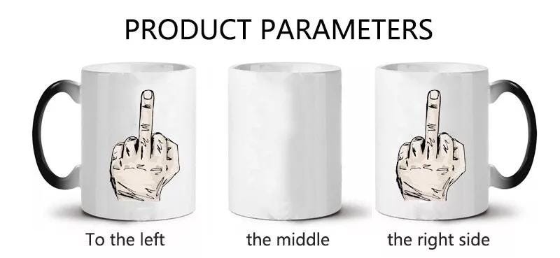 Color Change Coffee Mug: Funny Middle Finger Magic Cup