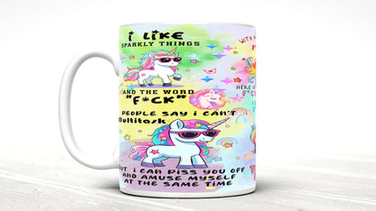 Unicorn F-Bomb Mug Sarcastic mug great gift for him or her the mug just says it how it is