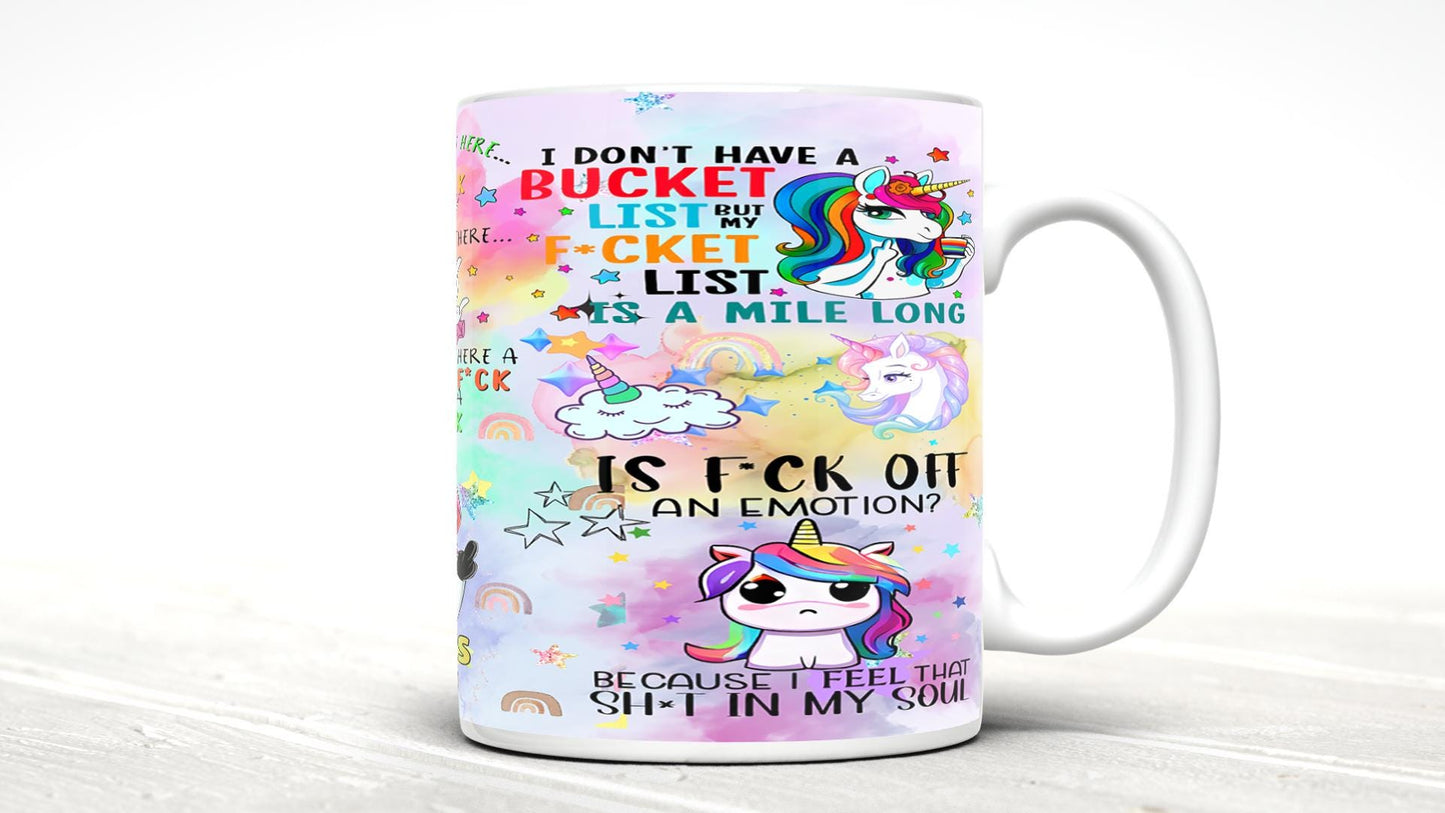 Unicorn F-Bomb Mug Sarcastic mug great gift for him or her the mug just says it how it is