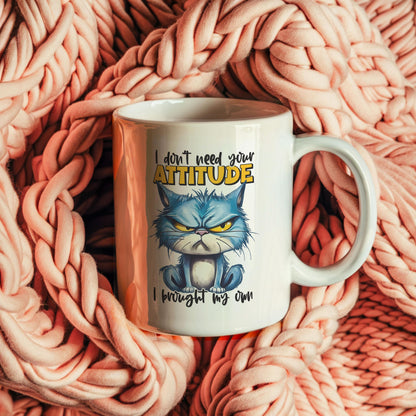 Sarcastic Cat Coffee Mug: Funny Office Gift