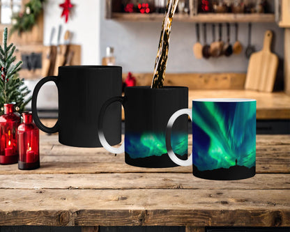 Aurora Borealis Magic Reveal Mug: Northern Lights Heat-Sensitive Ceramic Mug