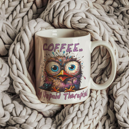 Coffee is My Unpaid Therapist Mug - Sarcastic Office Gift