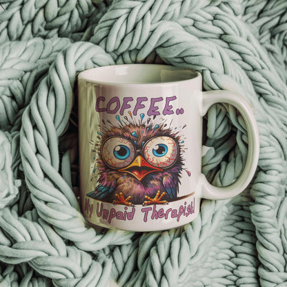Coffee is My Unpaid Therapist Mug - Sarcastic Office Gift