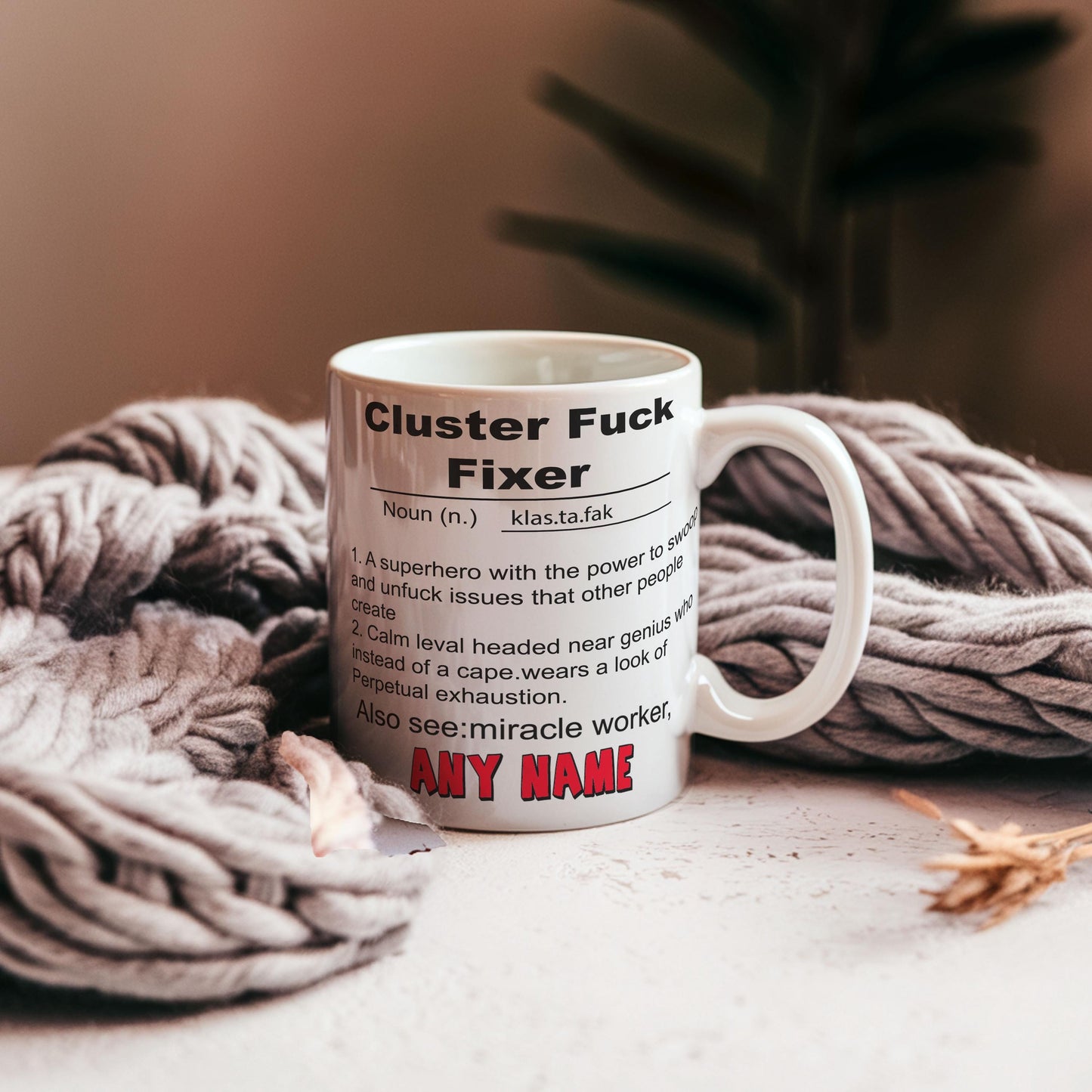 Personalized Cluster F*ck Fixer Mug: Funny Office Gift
