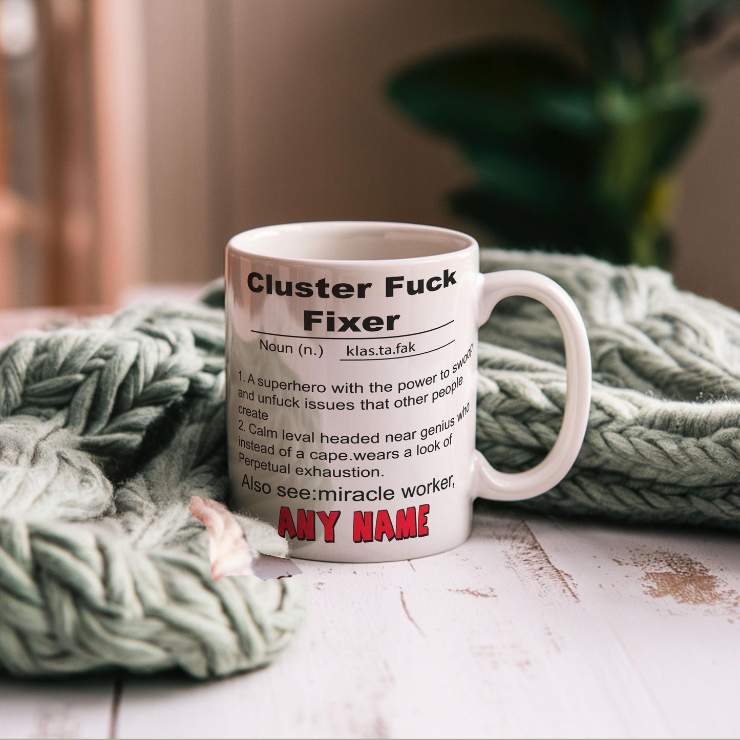 Personalized Cluster F*ck Fixer Mug: Funny Office Gift