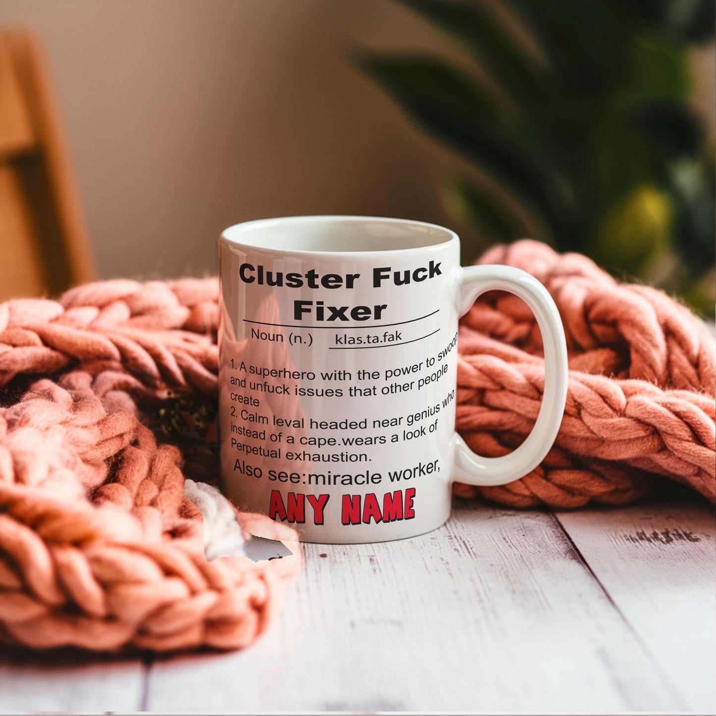 Personalized Cluster F*ck Fixer Mug: Funny Office Gift